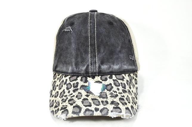 033-MONKEY WASHED 2TONE BLACK/KHAKI LEOPARD BRIM